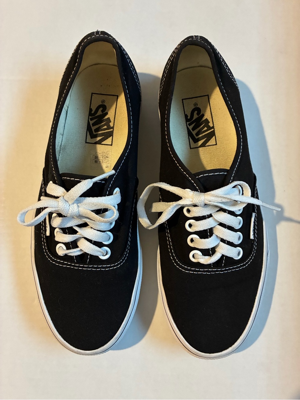 Vans Black Canvas Low-Top Sneakers with White Laces